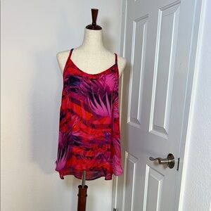 a.n.a Relaxed Red and Pink Camisole‎ Top